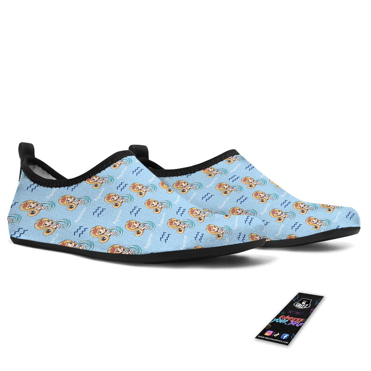 Aquarius Cute Cartoon Print Pattern Water Shoes-grizzshop