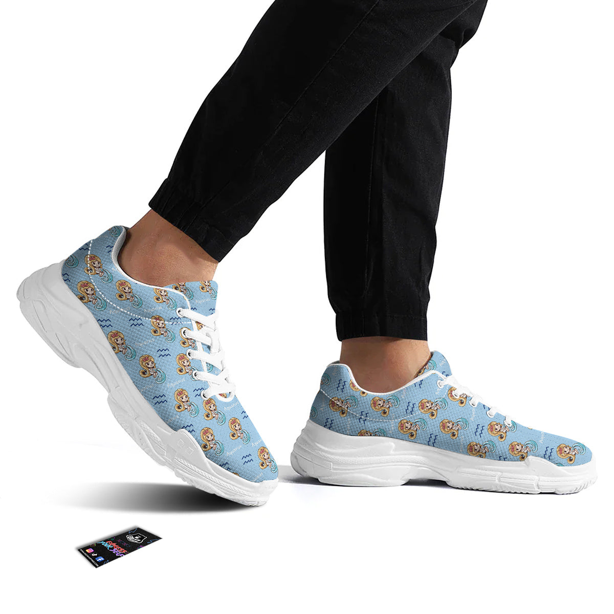 Aquarius Cute Cartoon Print Pattern White Chunky Shoes-grizzshop