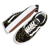 Aquarius Sign Black And Gold Print Skate Shoes-grizzshop