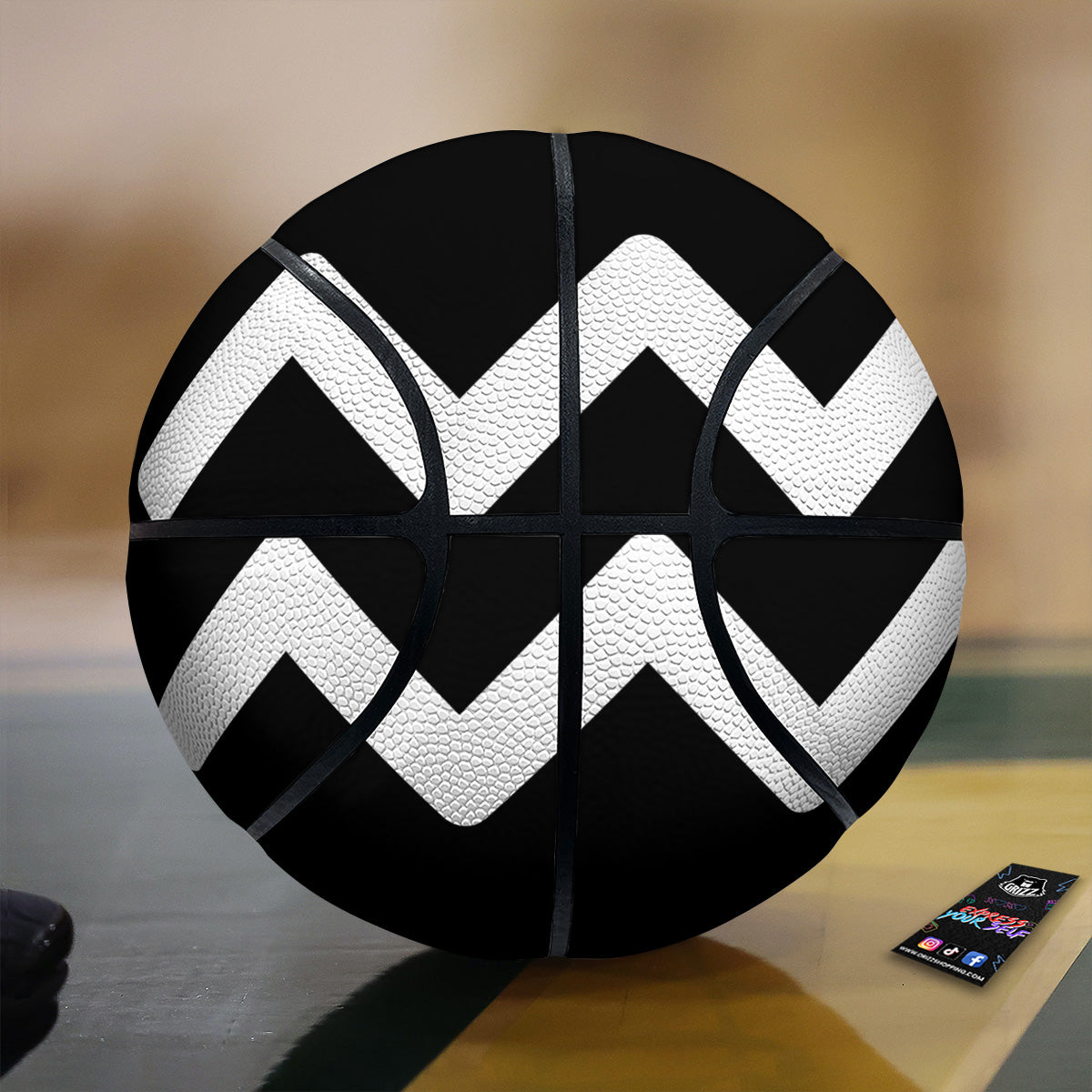 Aquarius Sign White And Black Print Basketball-grizzshop