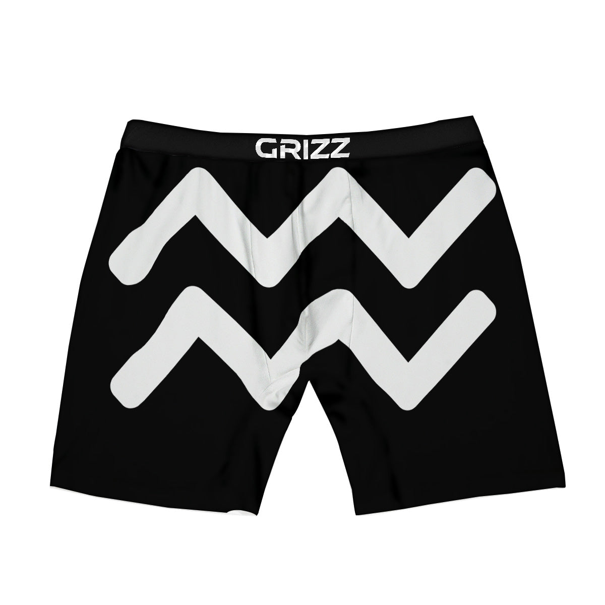 Aquarius Sign White And Black Print Boxer Briefs-grizzshop