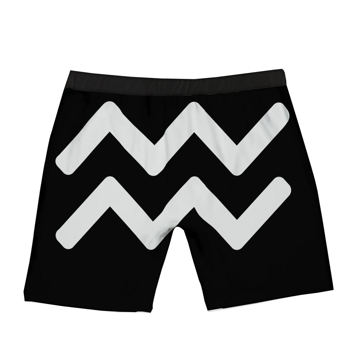 Aquarius Sign White And Black Print Boxer Briefs-grizzshop