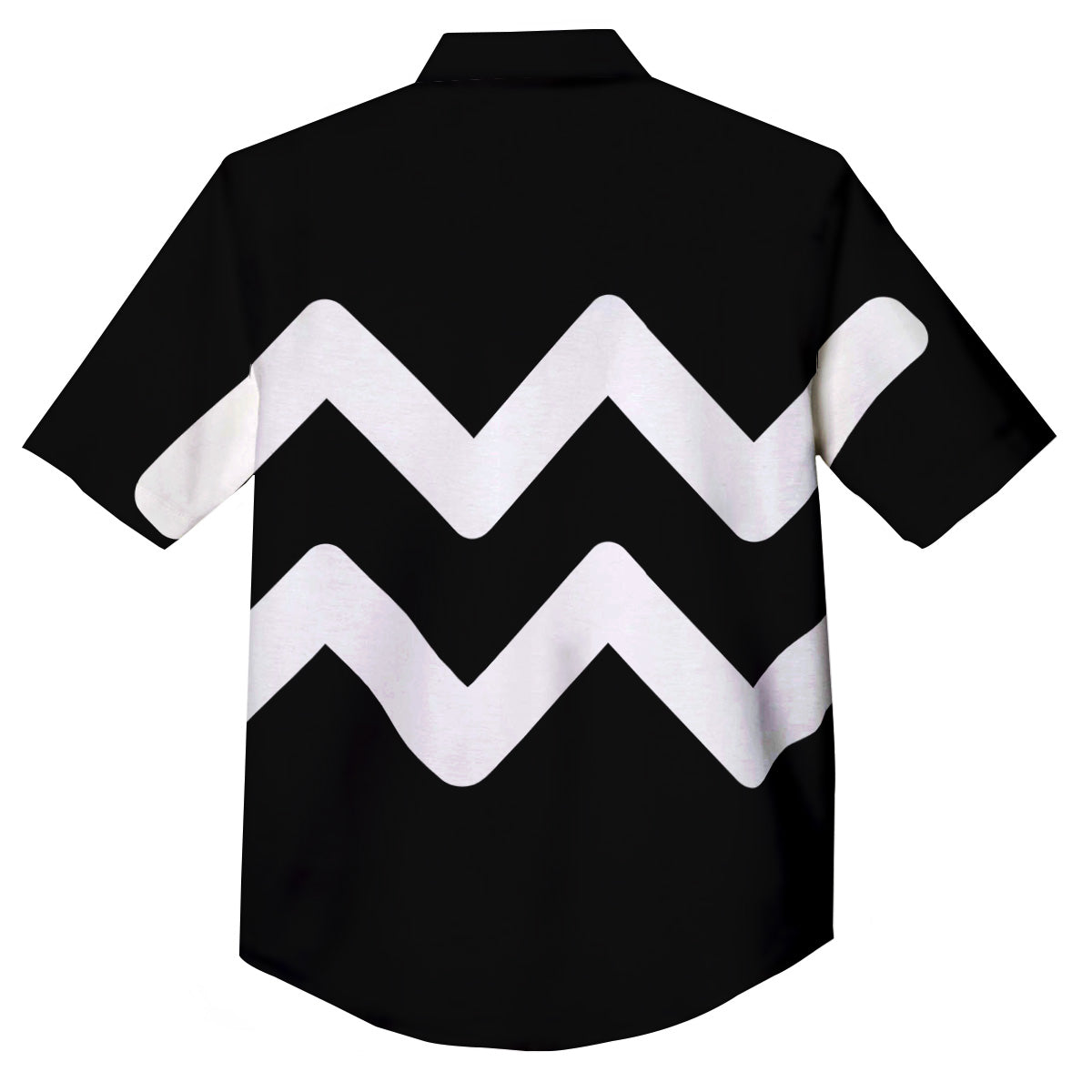Aquarius Sign White And Black Print Button Up Shirt-grizzshop