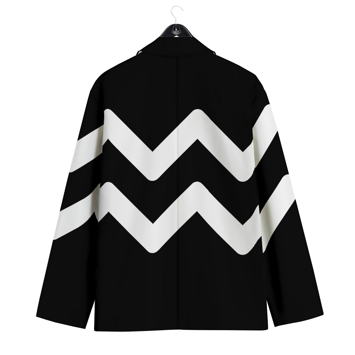 Aquarius Sign White And Black Print Men's Sport Coat-grizzshop