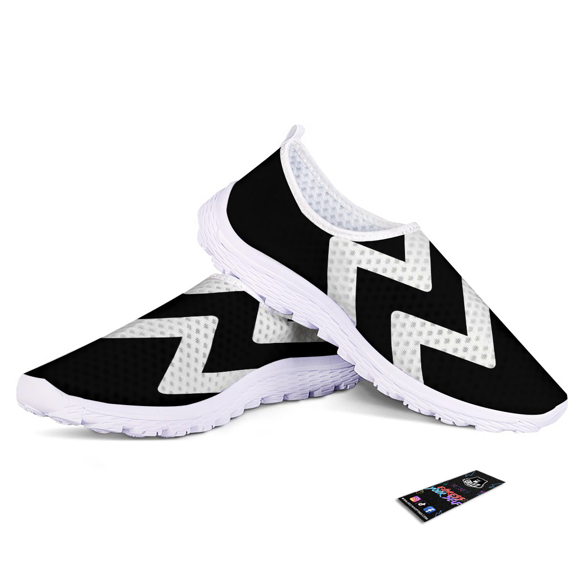 Aquarius Sign White And Black Print Nurse Shoes-grizzshop