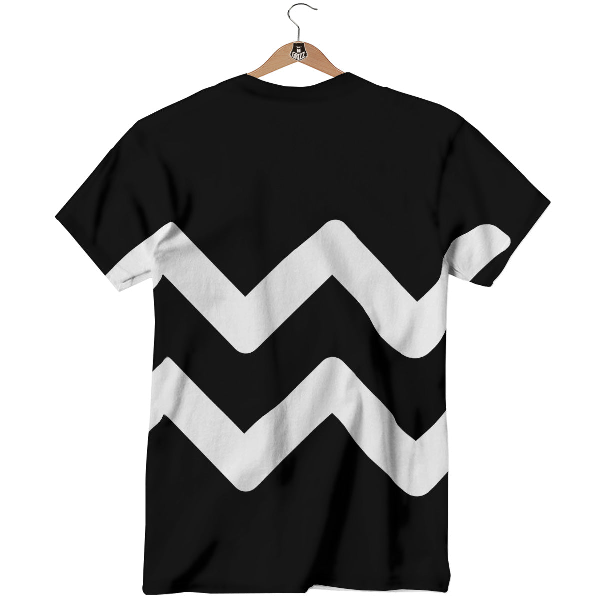 Aquarius Sign White And Black Print T-Shirt-grizzshop