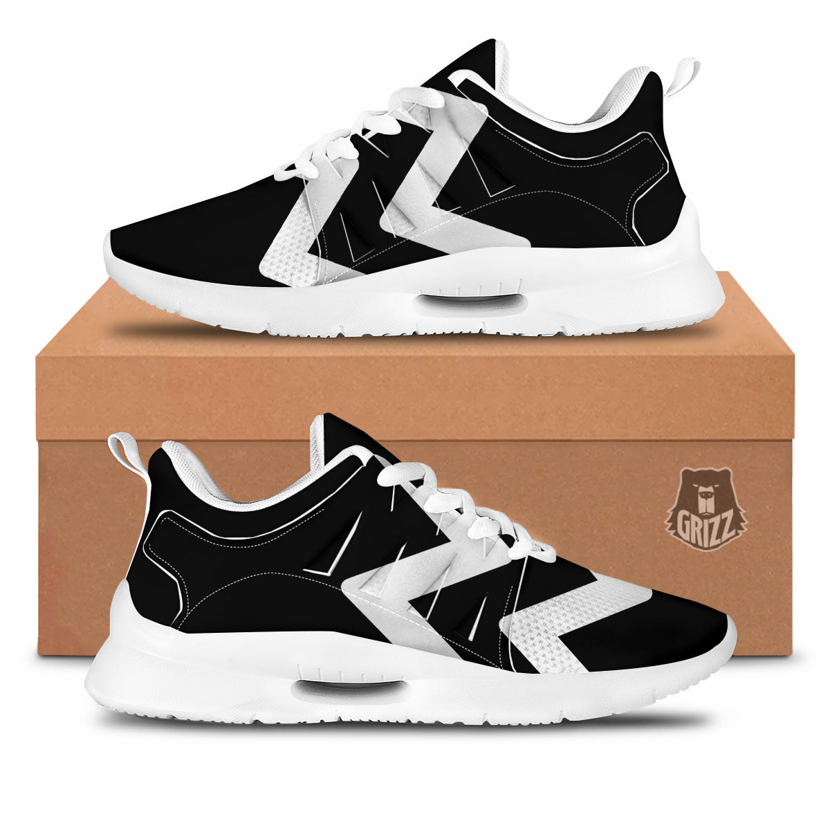 Aquarius Sign White And Black Print Tennis Shoes-grizzshop