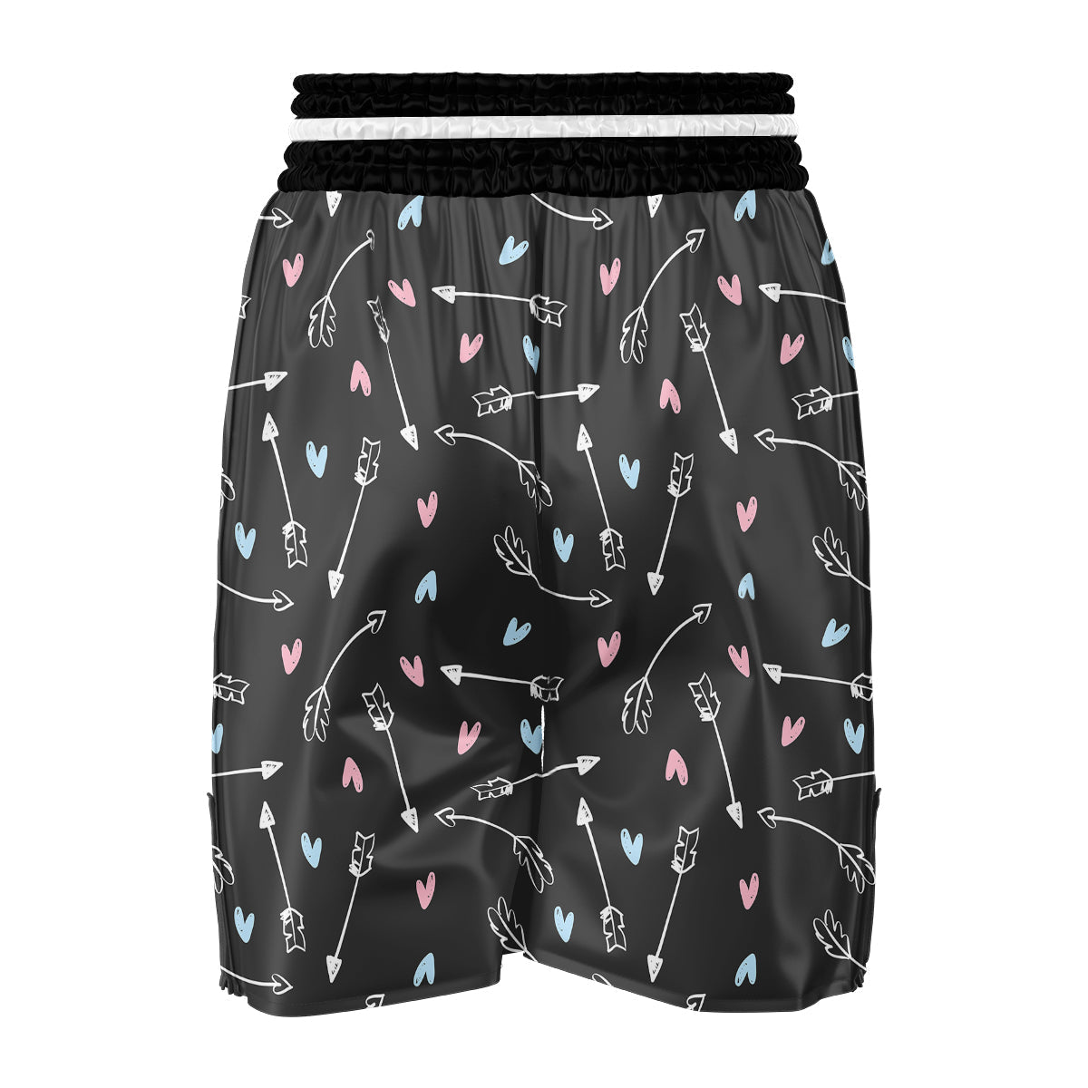 Archery Heart Pattern Print Boxing Shorts-grizzshop