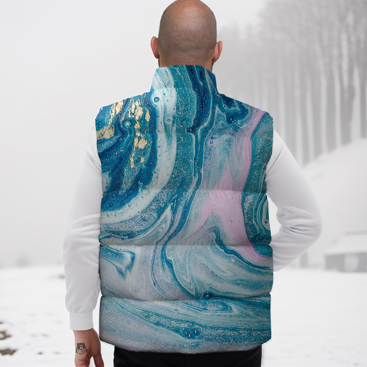 Archery Heart Pattern Print Down Vest