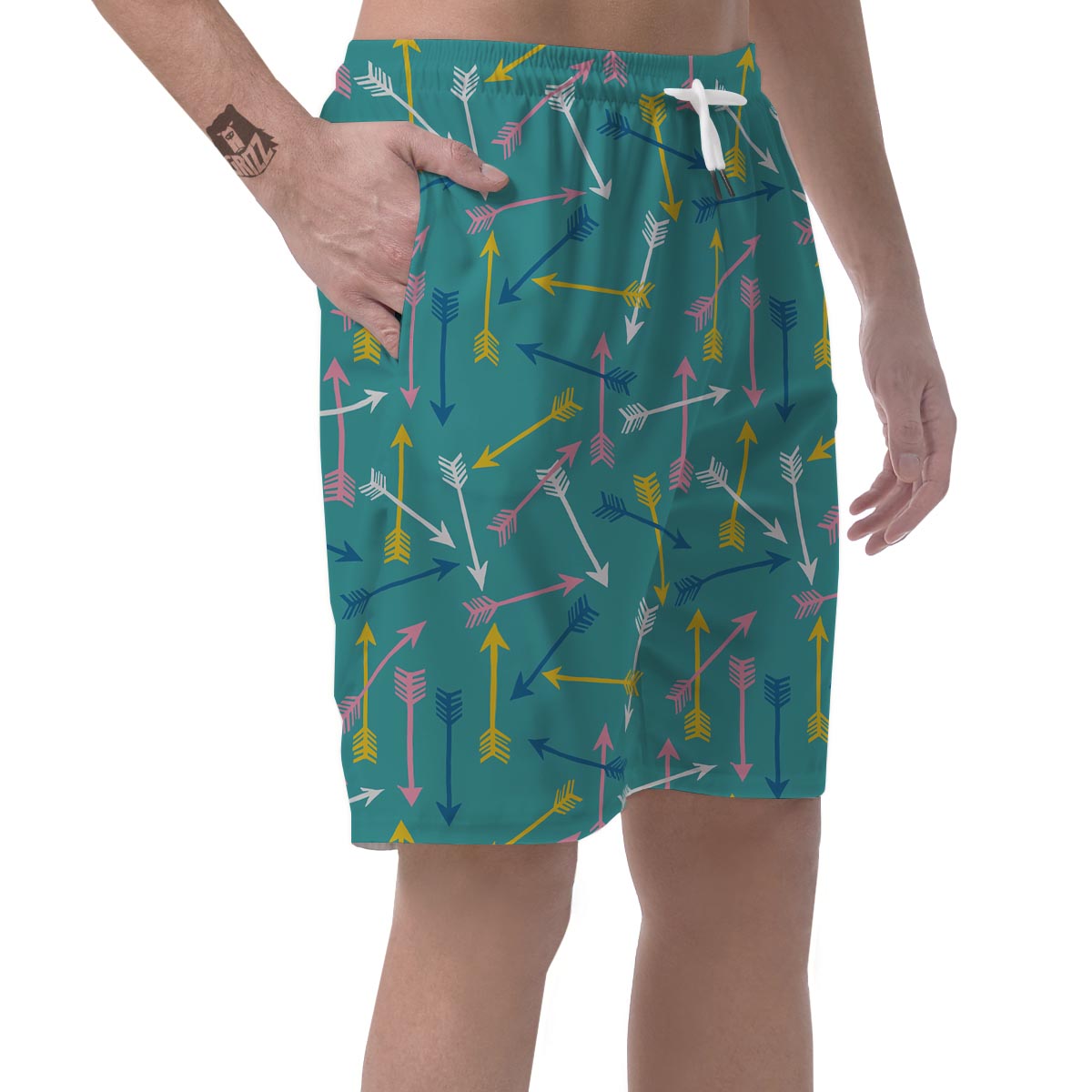 Archery Pattern Print Men's Shorts-grizzshop