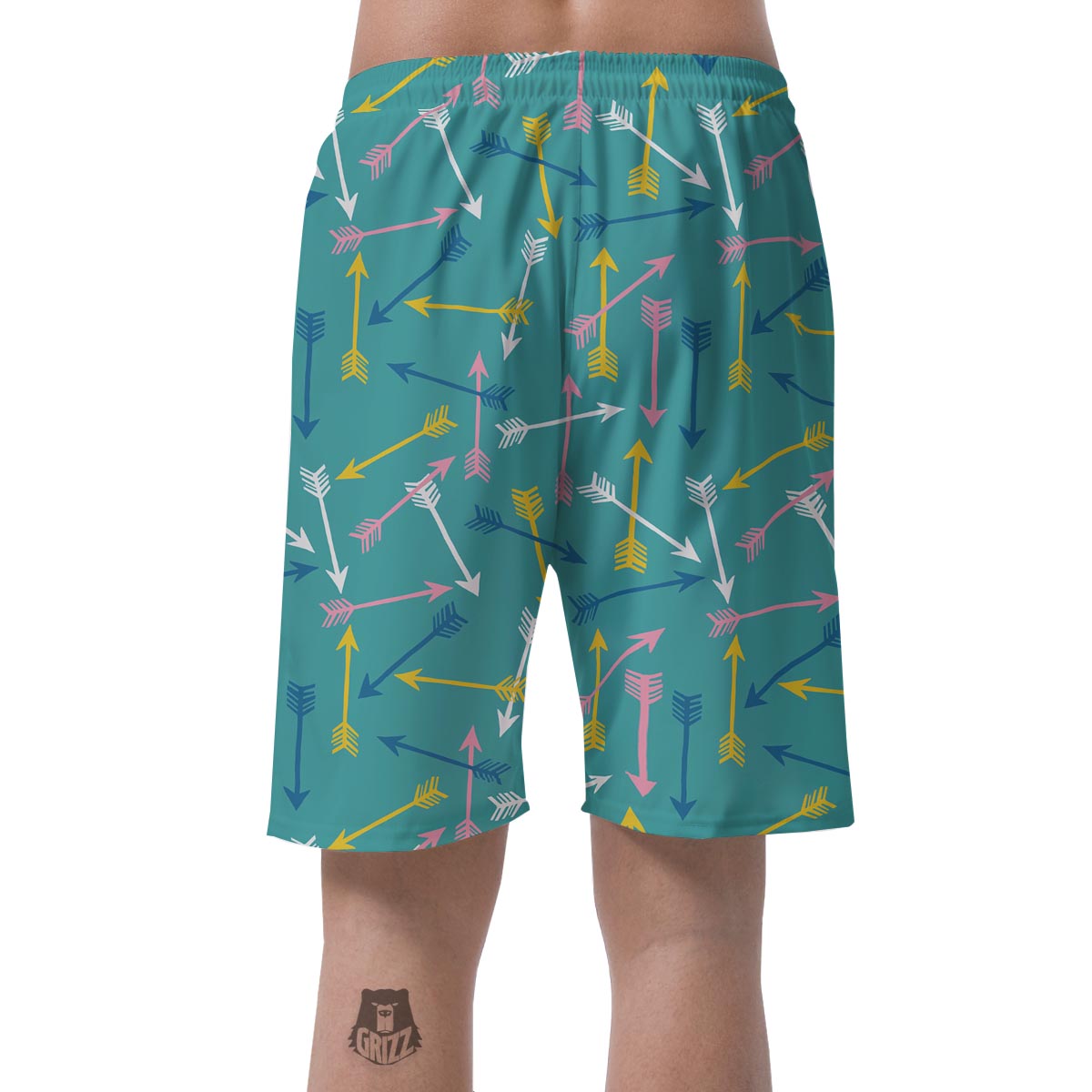 Archery Pattern Print Men's Shorts-grizzshop