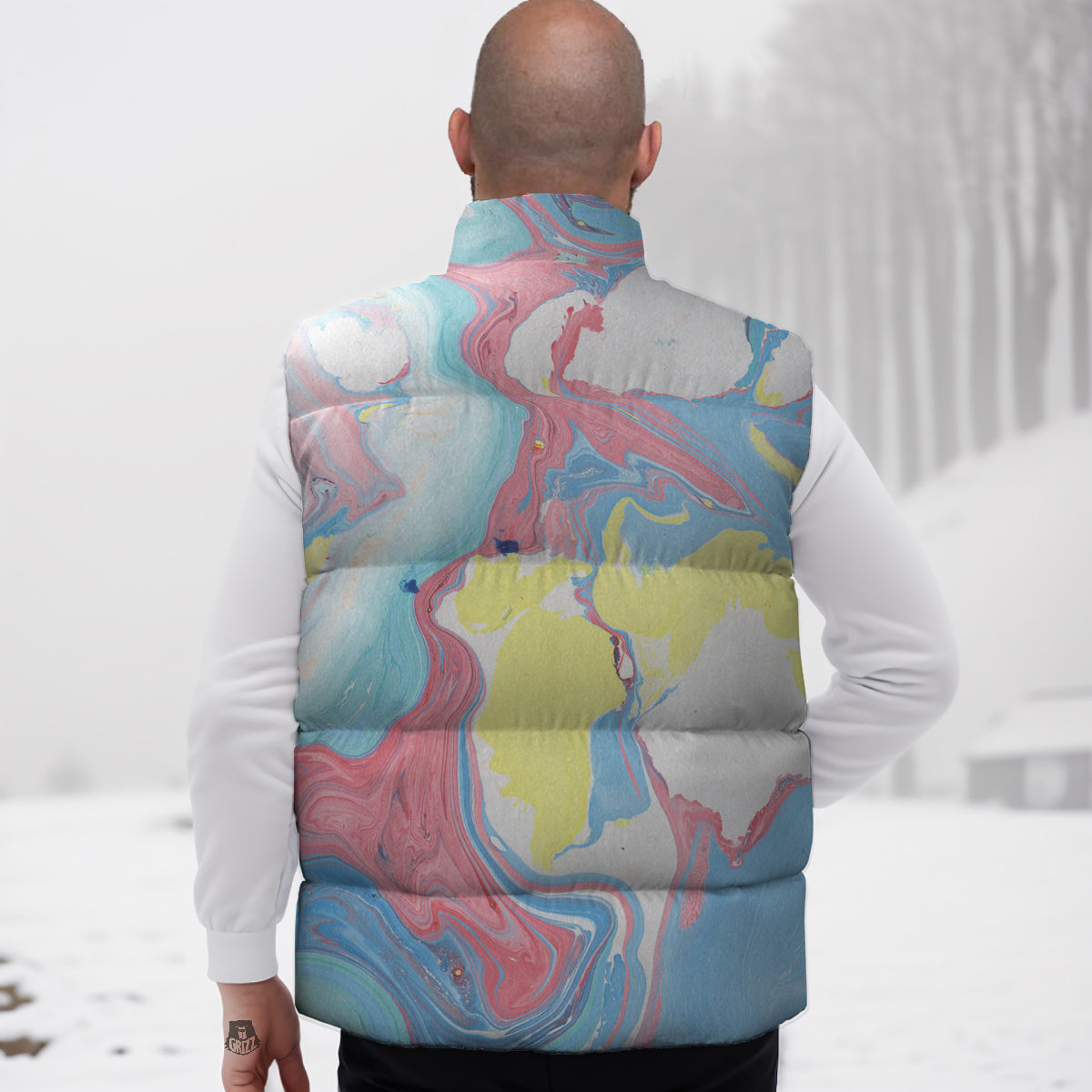 Archery Print Pattern Down Vest-grizzshop