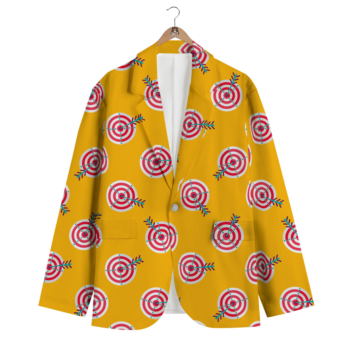 Archery Targets Pattern Print Men's Blazer-grizzshop