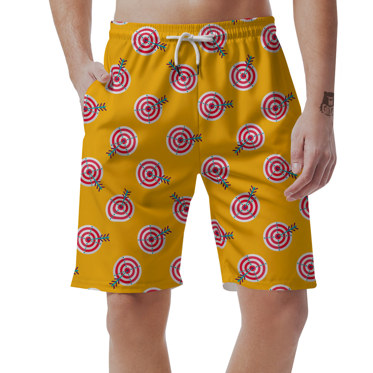 Archery Targets Pattern Print Men's Shorts-grizzshop