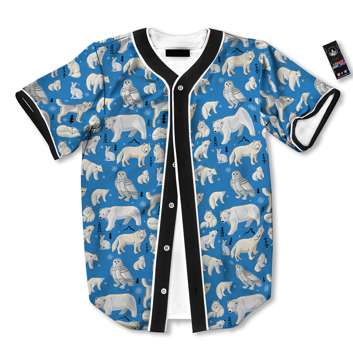 Arctic Animals North Print Pattern Baseball Jersey-grizzshop