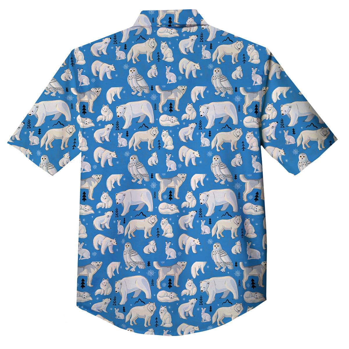 Arctic Animals North Print Pattern Button Up Shirt-grizzshop