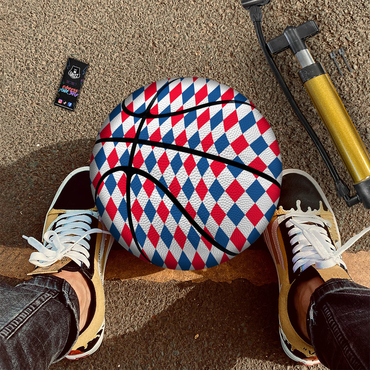 Argyle American Print Pattern Basketball-grizzshop