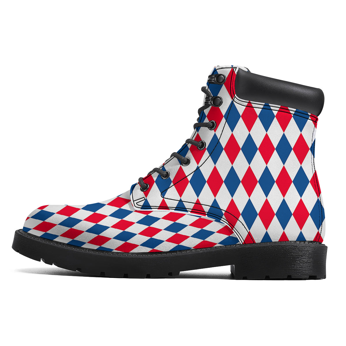 Argyle American Print Pattern Boots-grizzshop
