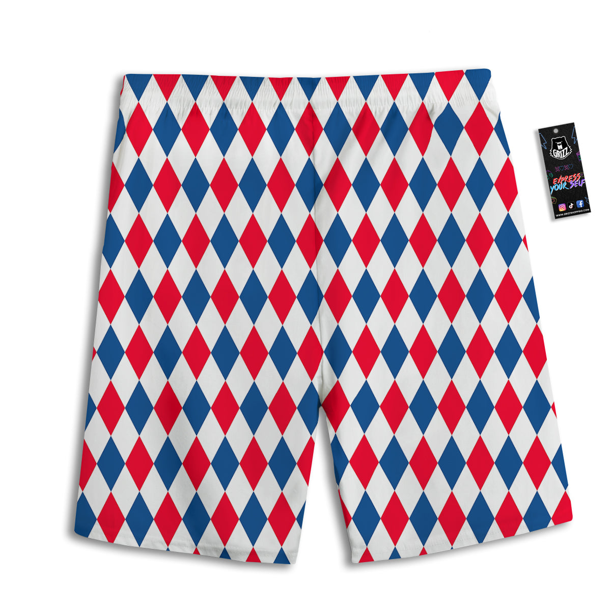 Argyle American Print Pattern Men's Athletic Shorts