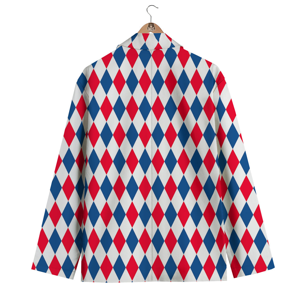 Argyle American Print Pattern Men's Blazer-grizzshop