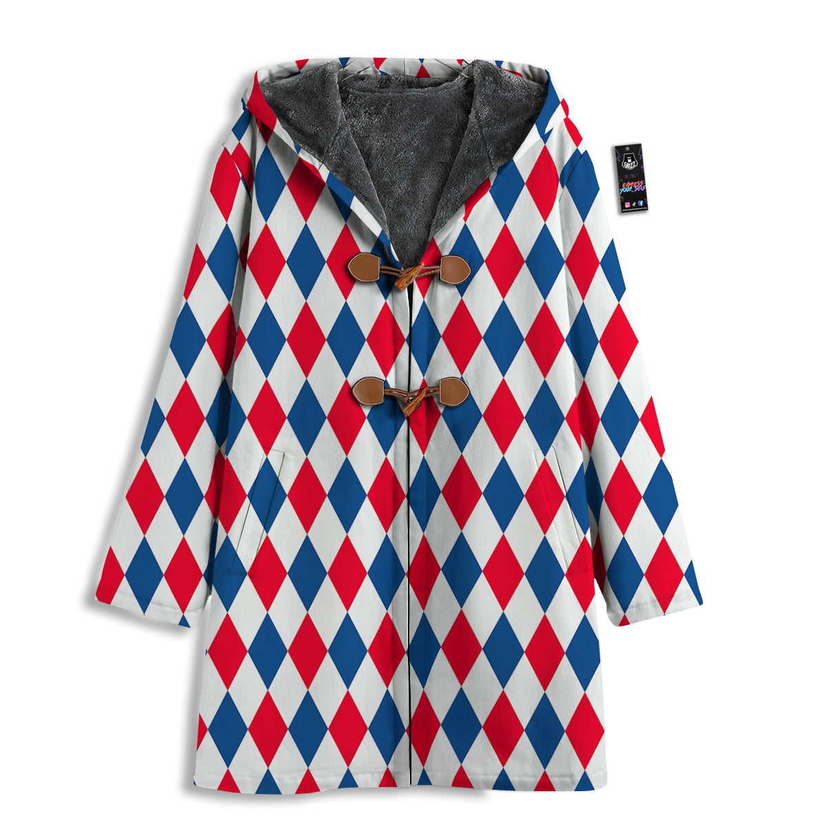 Argyle American Print Pattern Men's Windbreaker Jacket-grizzshop