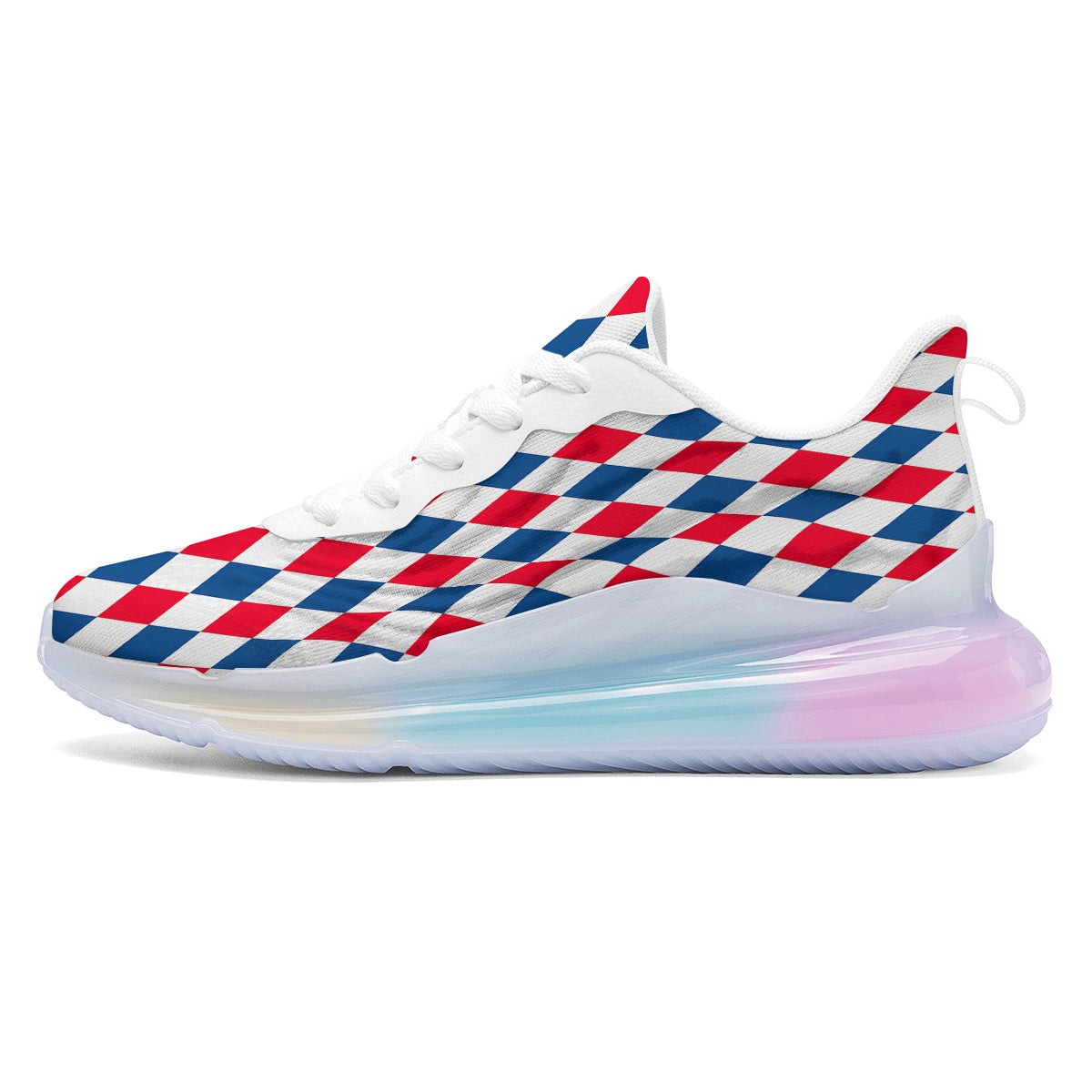 Argyle American Print Pattern Running Sneakers-grizzshop