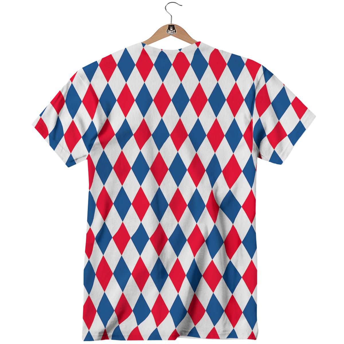 Argyle American Print Pattern T-Shirt-grizzshop