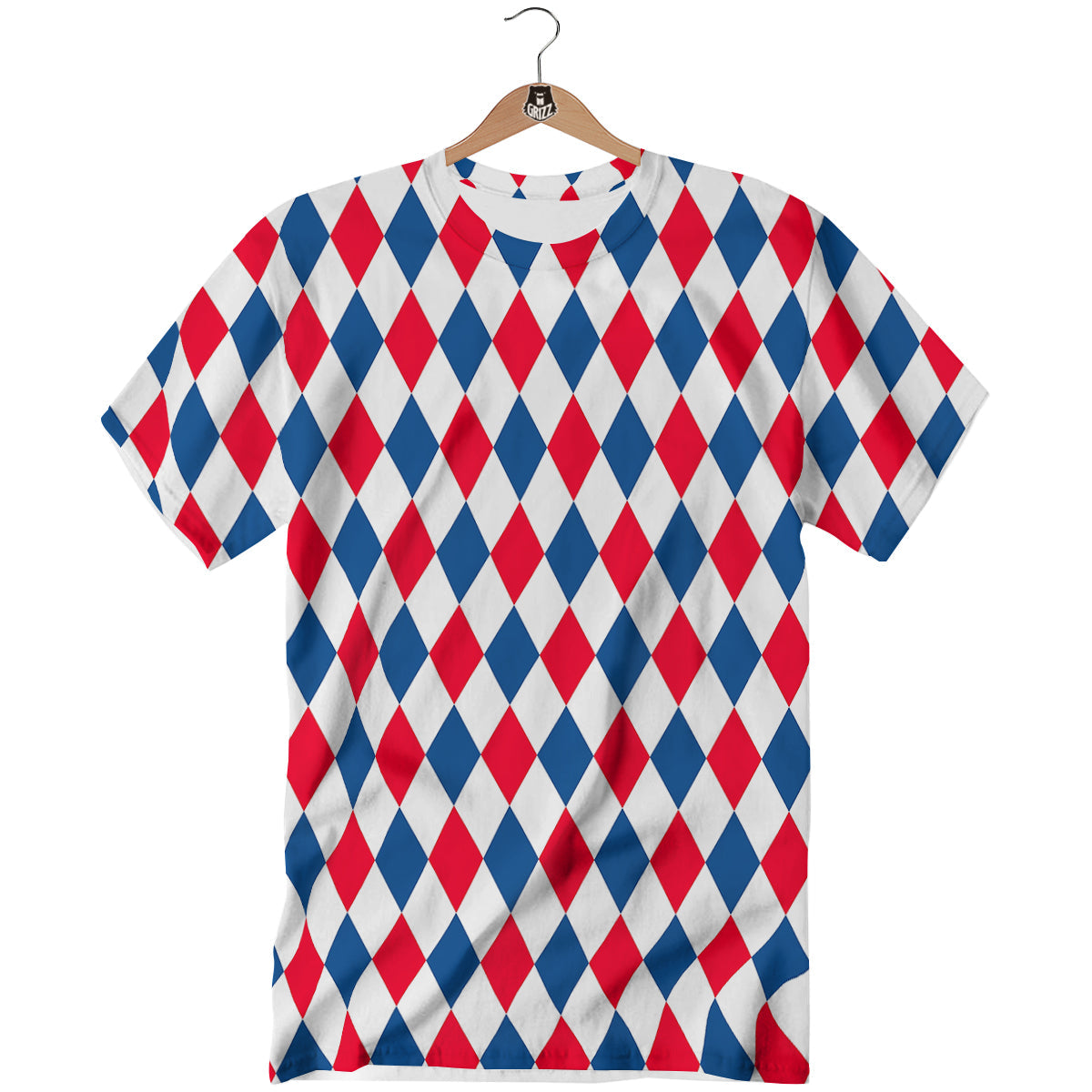 Argyle American Print Pattern T-Shirt-grizzshop