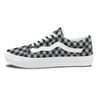 Argyle Black And Grey Print Pattern Skate Shoes-grizzshop