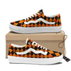 Argyle Black And Orange Print Pattern Skate Shoes-grizzshop