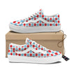 Argyle Blue And Red Print Pattern Skate Shoes-grizzshop