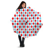 Argyle Blue And Red Print Pattern Umbrella-grizzshop