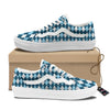 Argyle Blue And White Print Pattern Skate Shoes-grizzshop