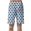 Argyle Blue Pattern Print Men's Shorts-grizzshop