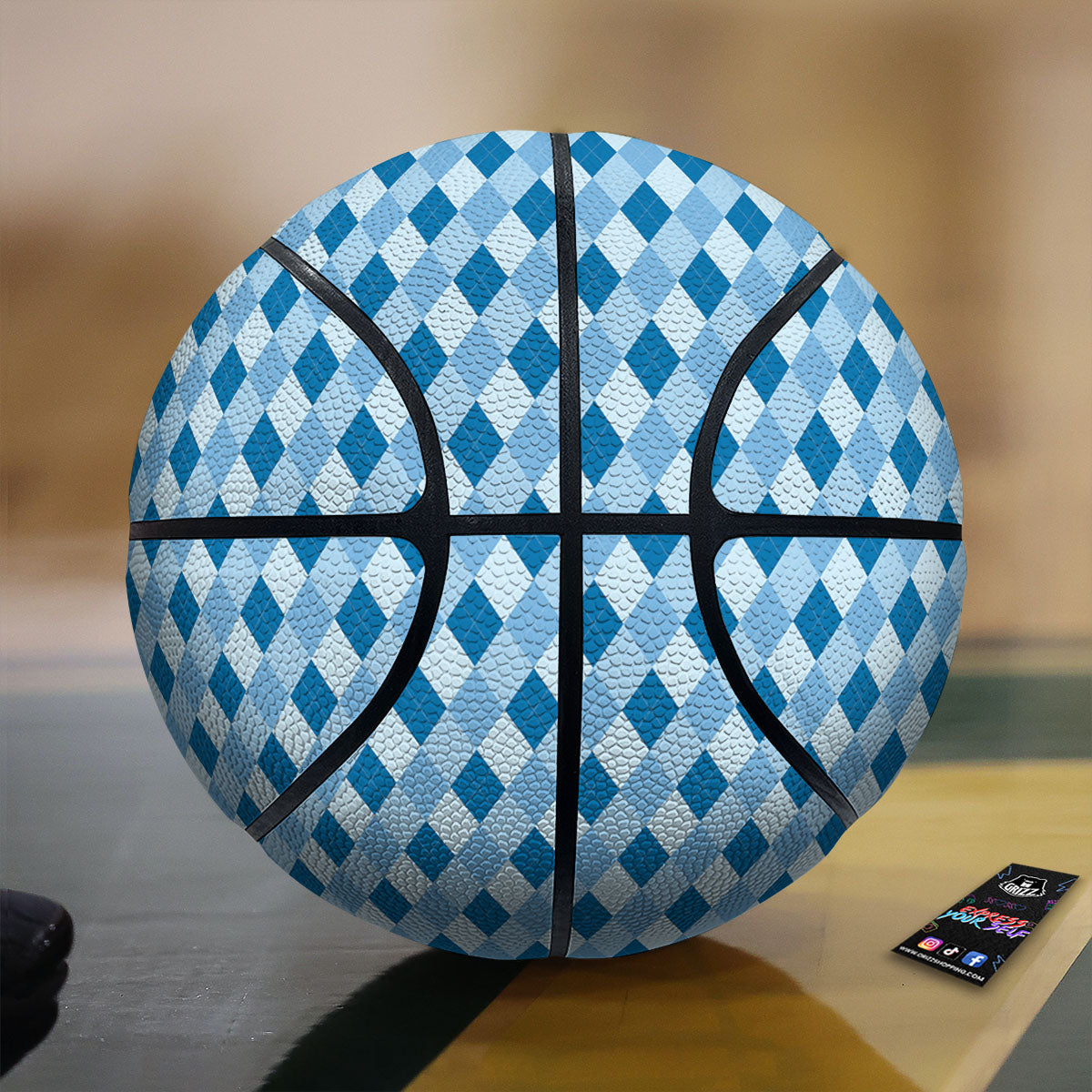 Argyle Blue Print Pattern Basketball-grizzshop