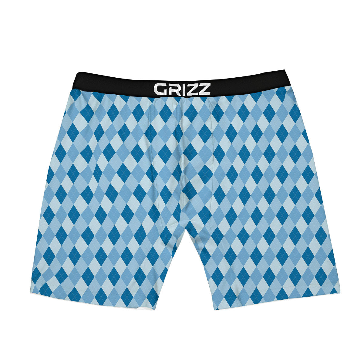 Argyle Blue Print Pattern Boxer Briefs-grizzshop