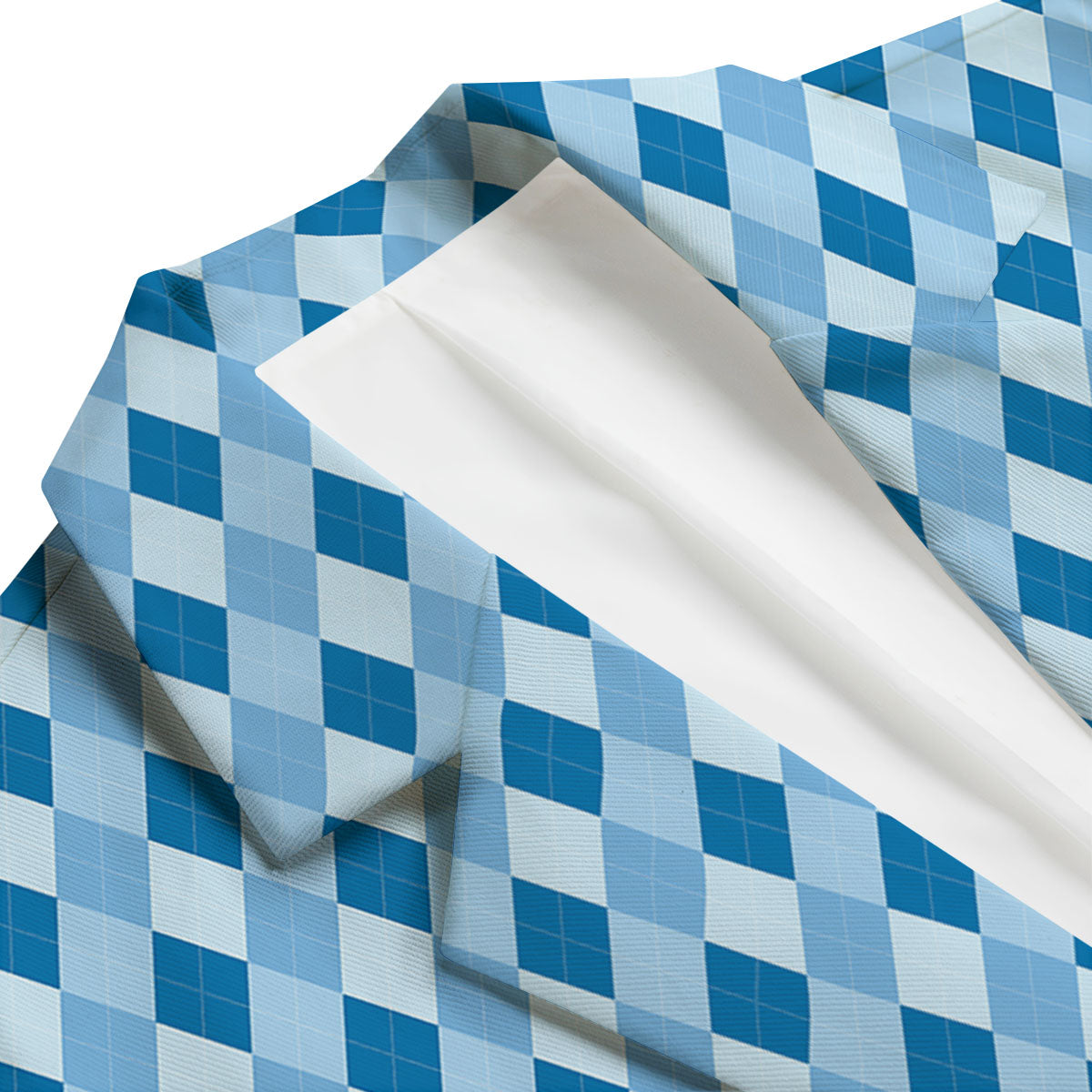 Argyle Blue Print Pattern Men's Blazer-grizzshop