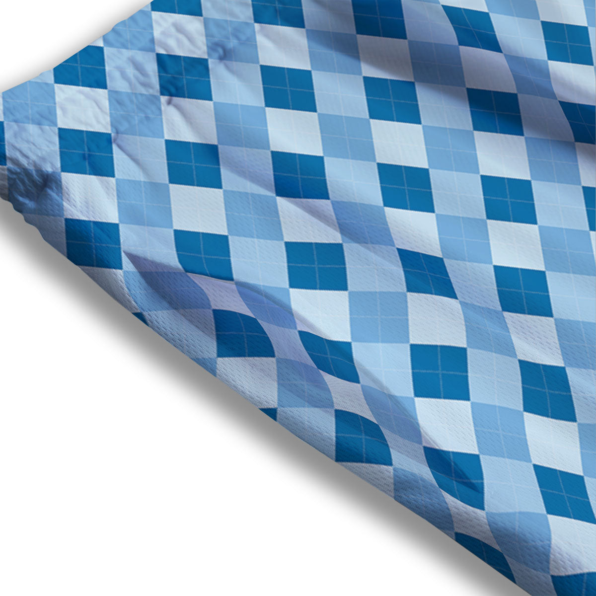 Argyle Blue Print Pattern Mesh Shorts-grizzshop