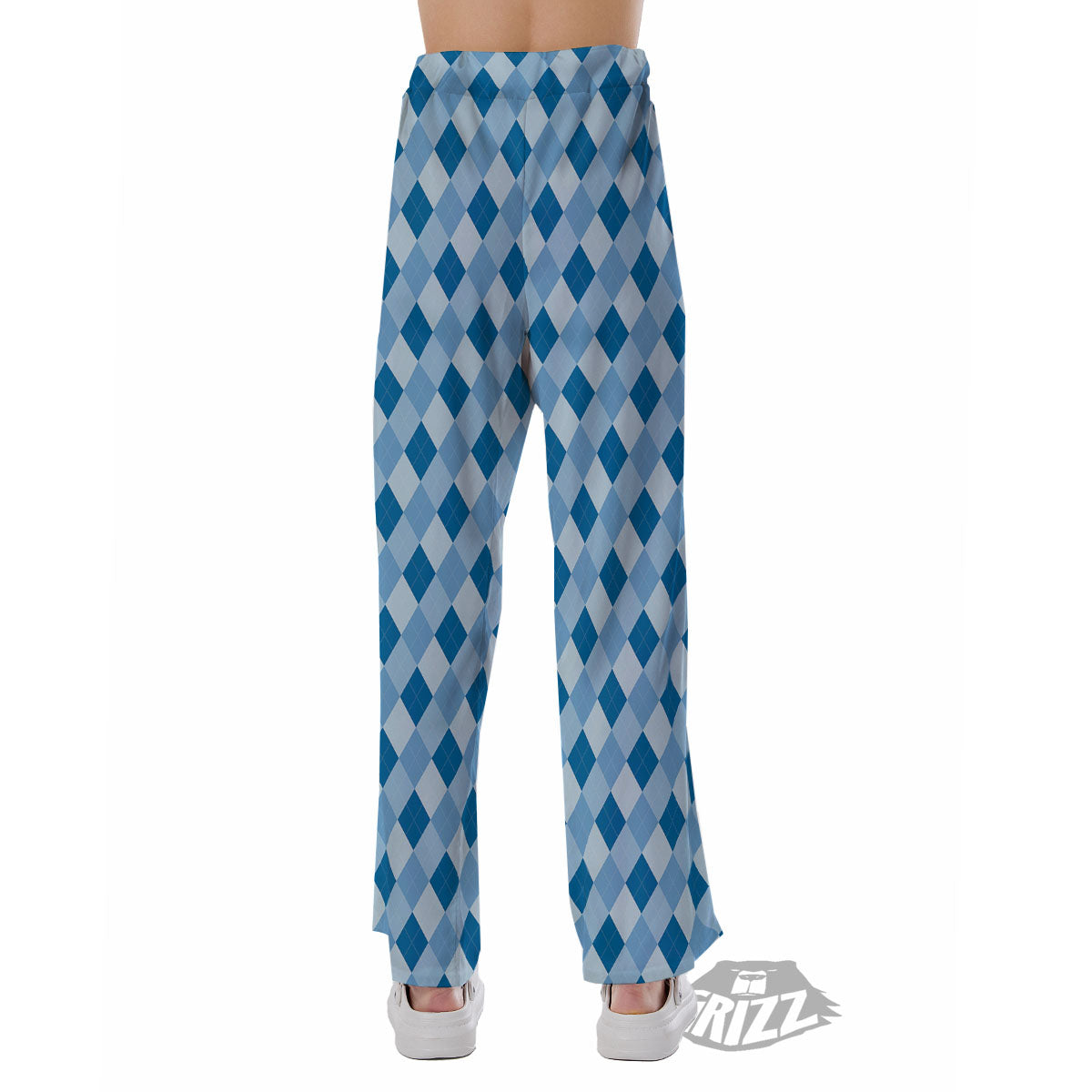 Argyle Blue Print Pattern Pajama Pants-grizzshop