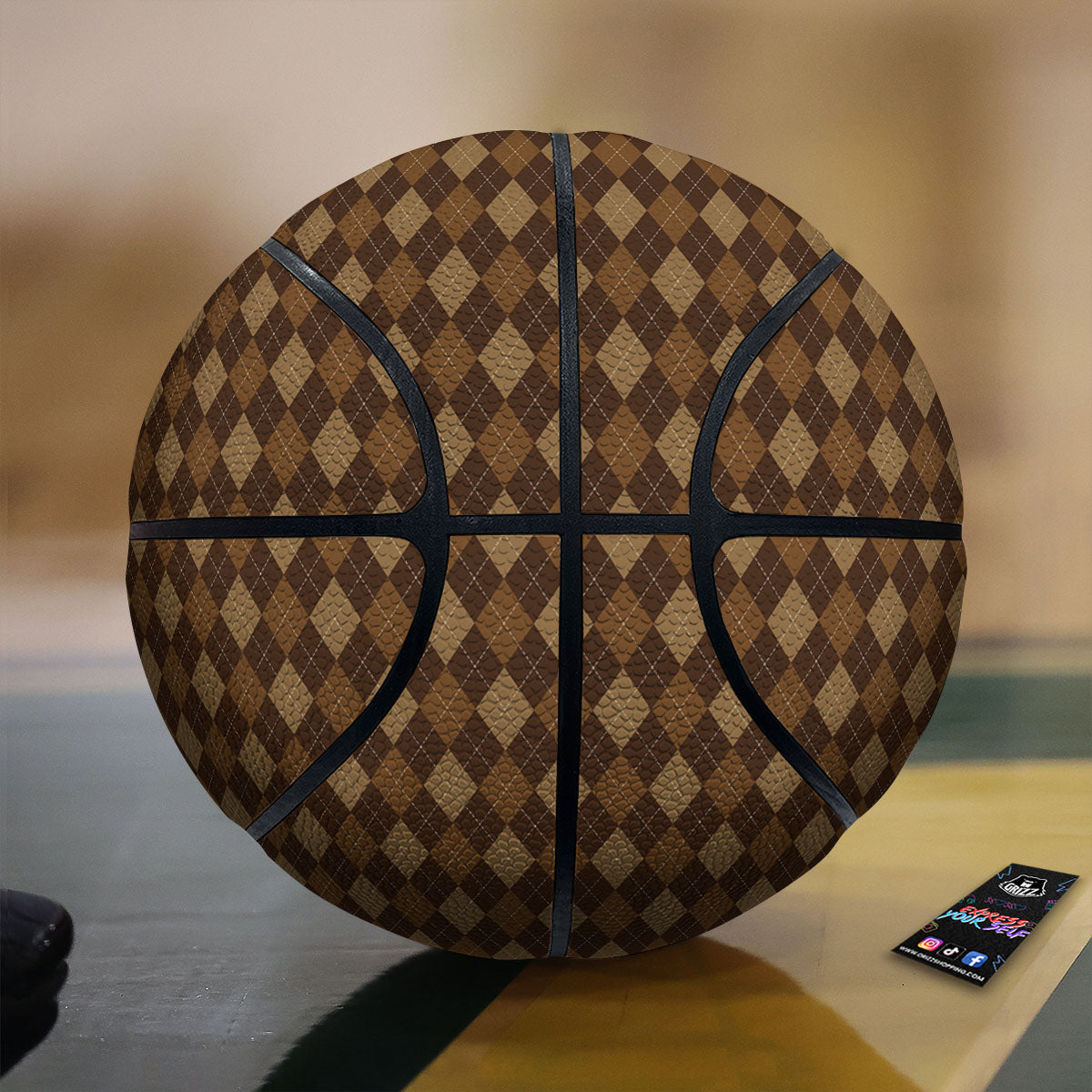 Argyle Brown Print Pattern Basketball-grizzshop