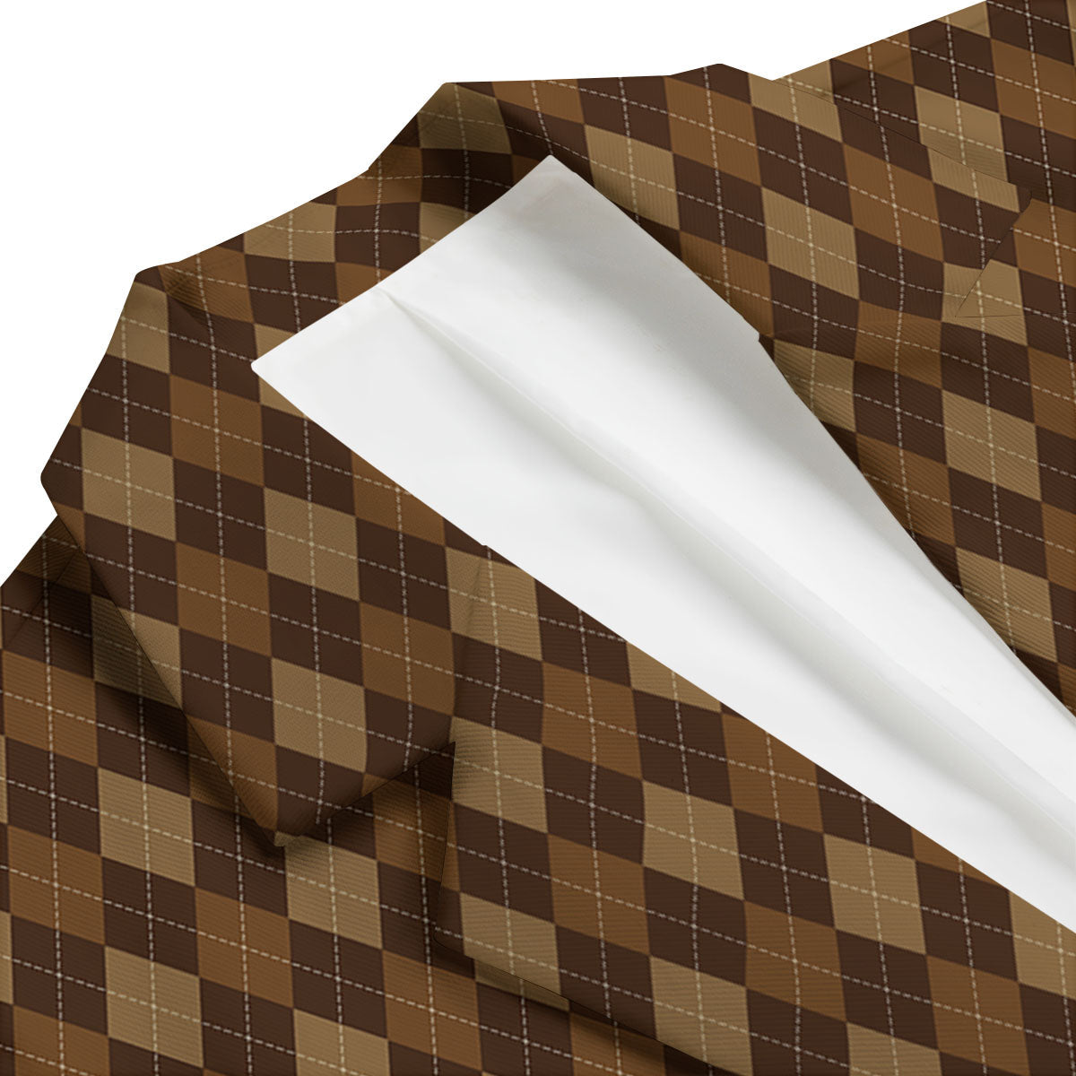 Argyle Brown Print Pattern Men's Blazer-grizzshop