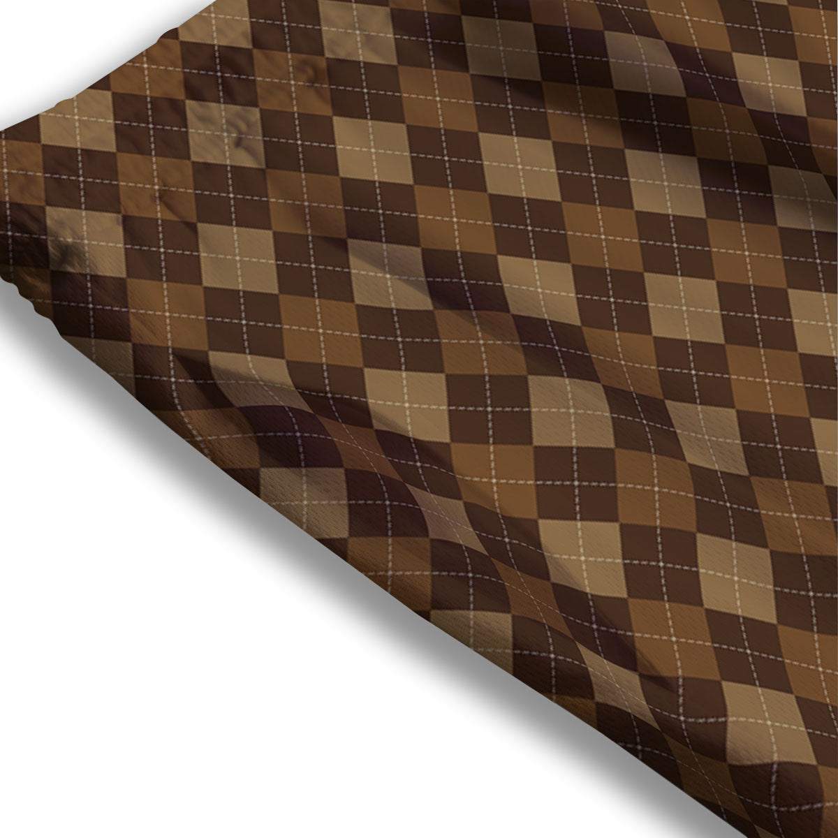 Argyle Brown Print Pattern Mesh Shorts-grizzshop
