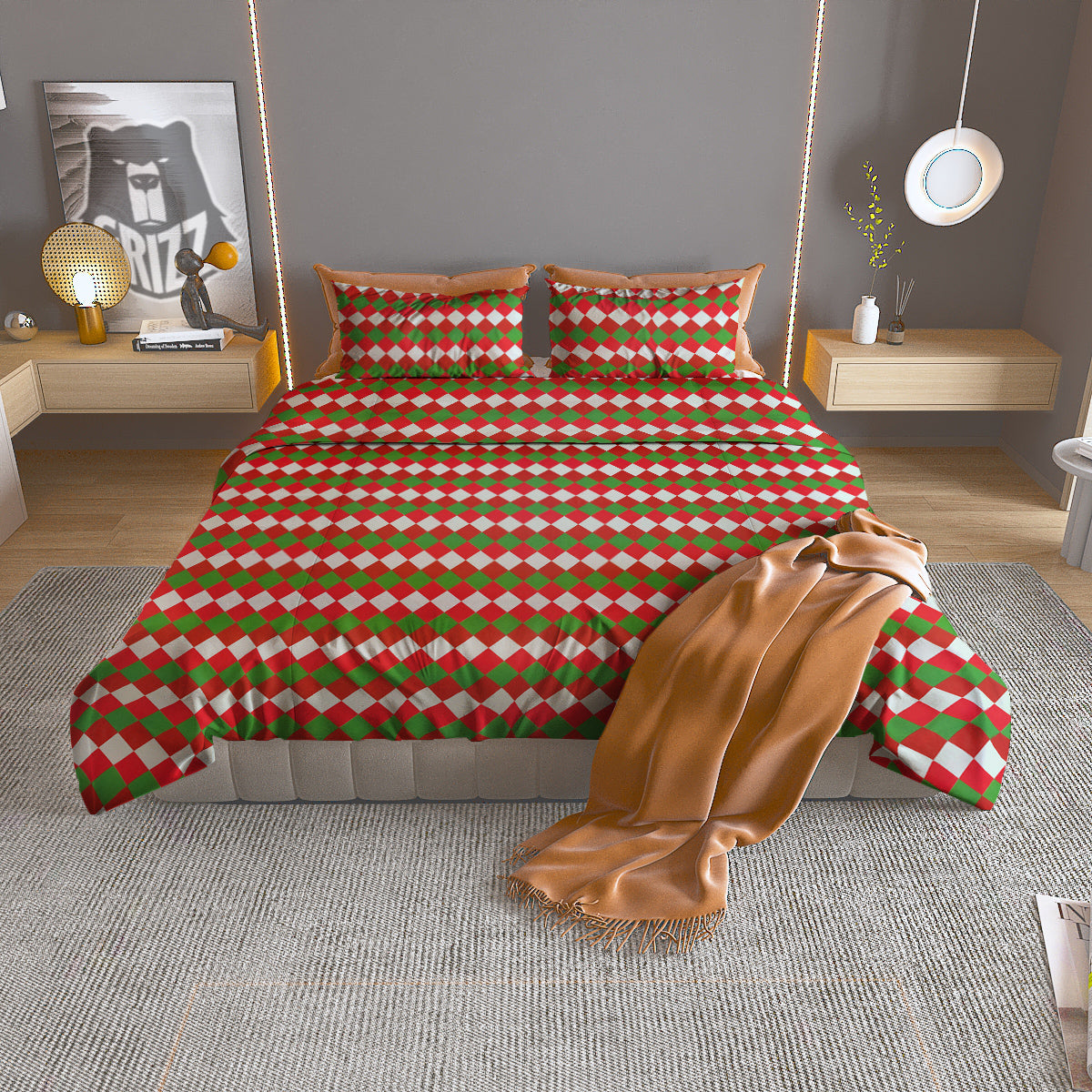 American Geometric Native Print Pattern Duvet Cover Bedding Set