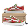 Argyle Christmas Themed Print Pattern Skate Shoes-grizzshop