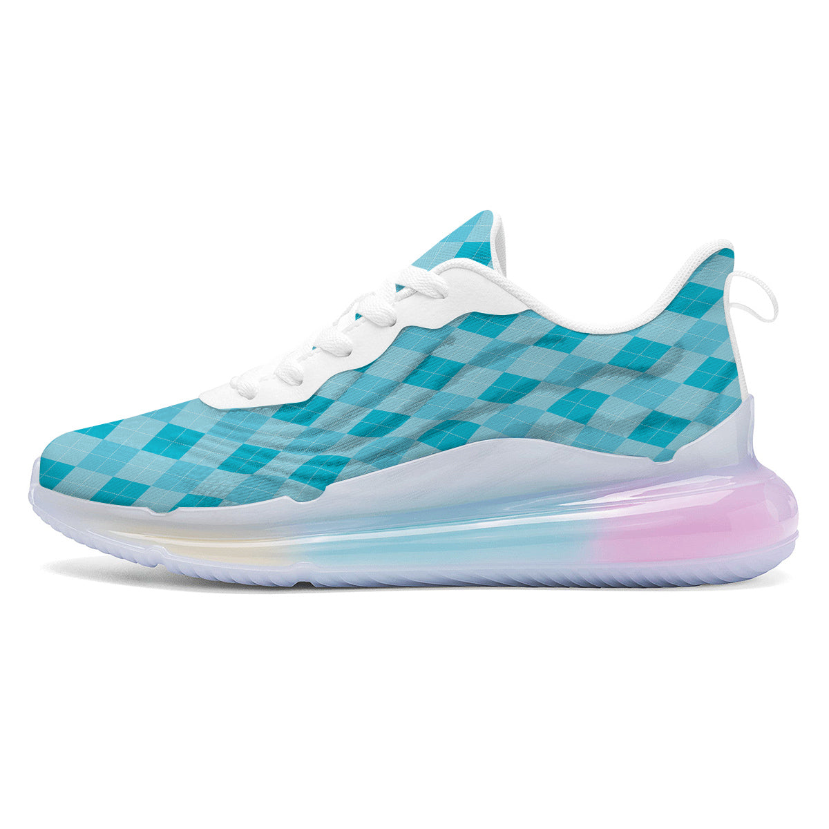 Argyle Classic Blue Print Pattern Running Sneakers-grizzshop