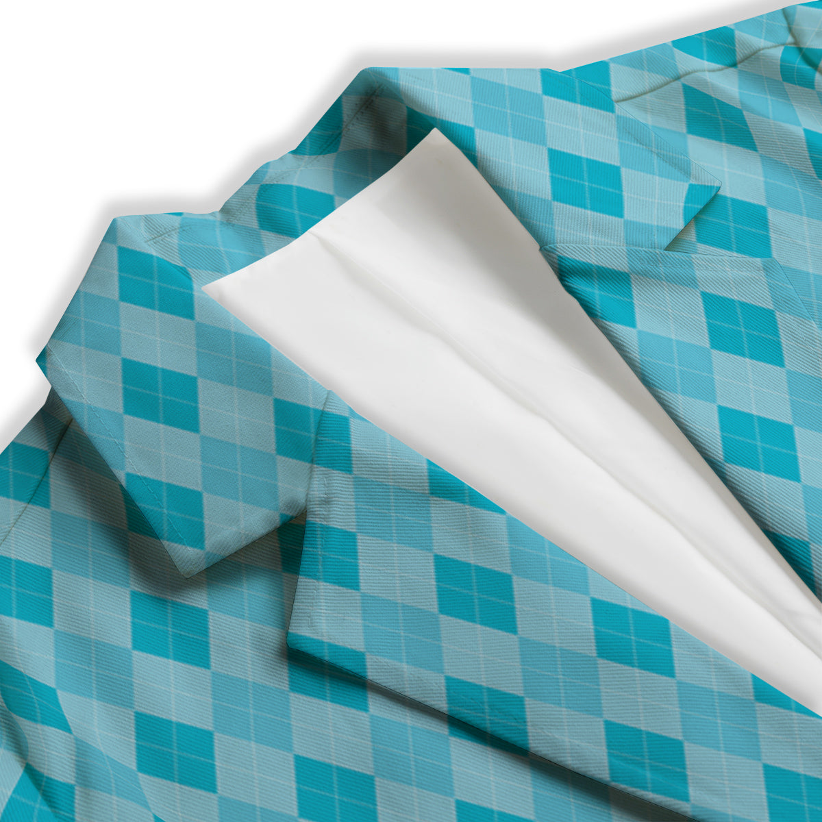 Argyle Classic Blue Print Pattern Women's Blazer-grizzshop