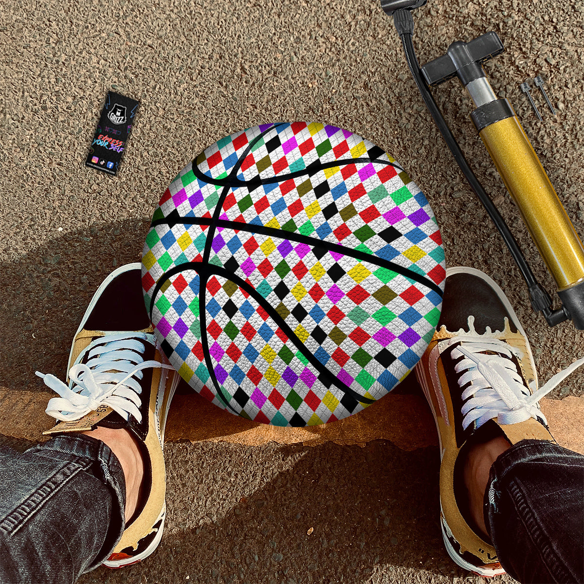 Argyle Colorful Print Pattern Basketball-grizzshop