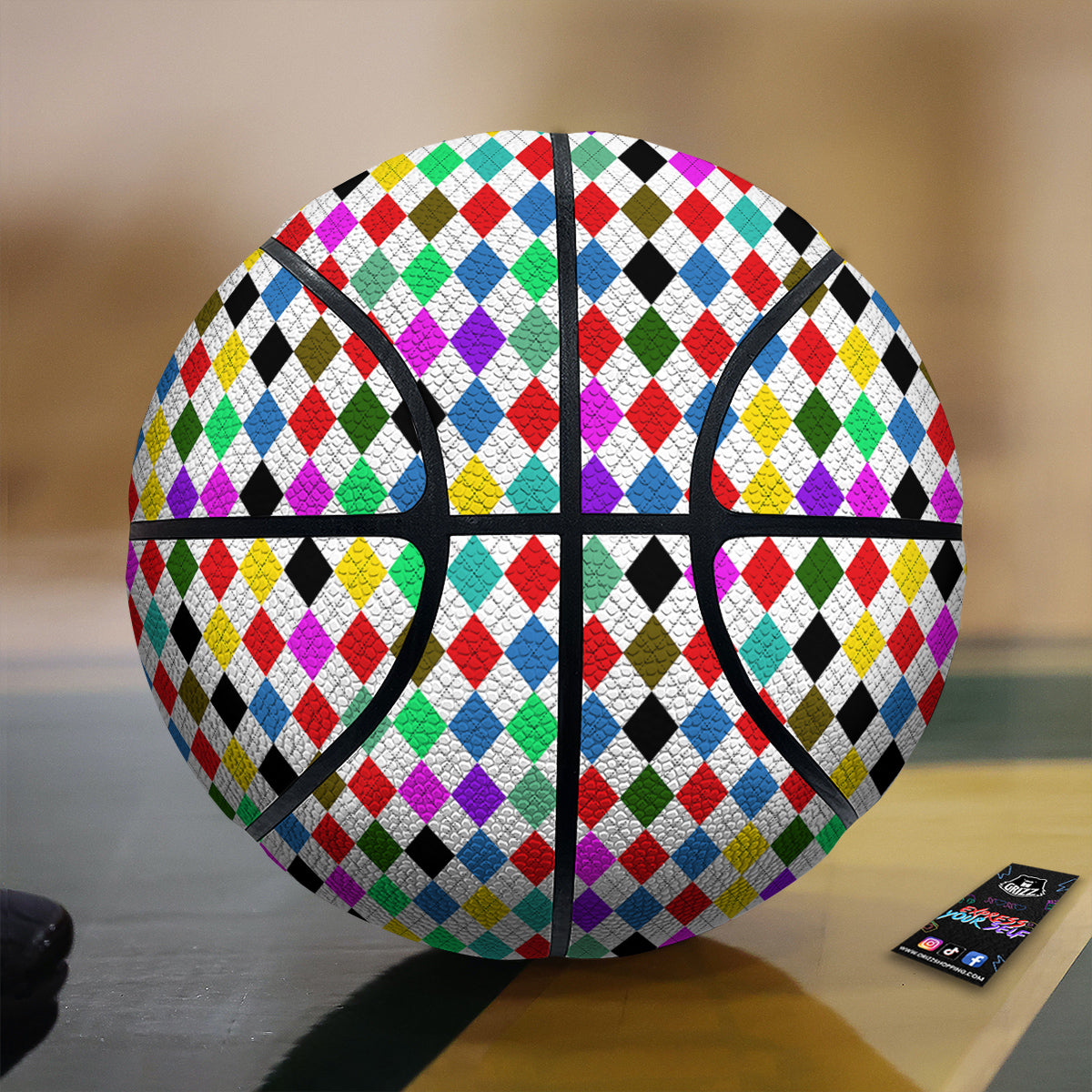 Argyle Colorful Print Pattern Basketball-grizzshop