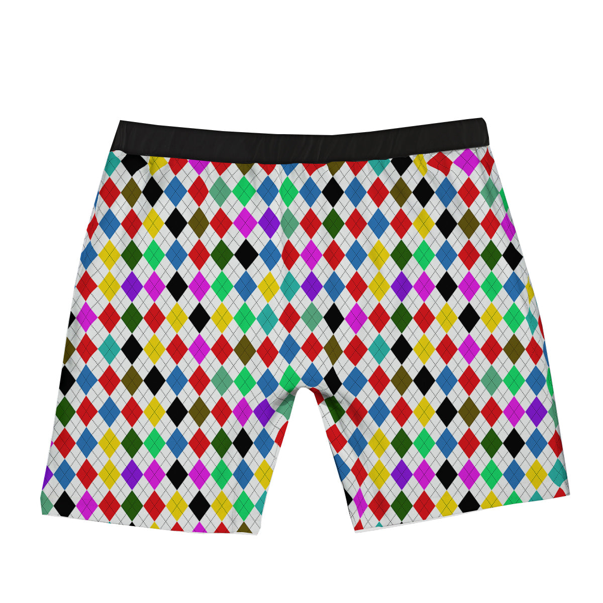 Argyle Colorful Print Pattern Boxer Briefs-grizzshop