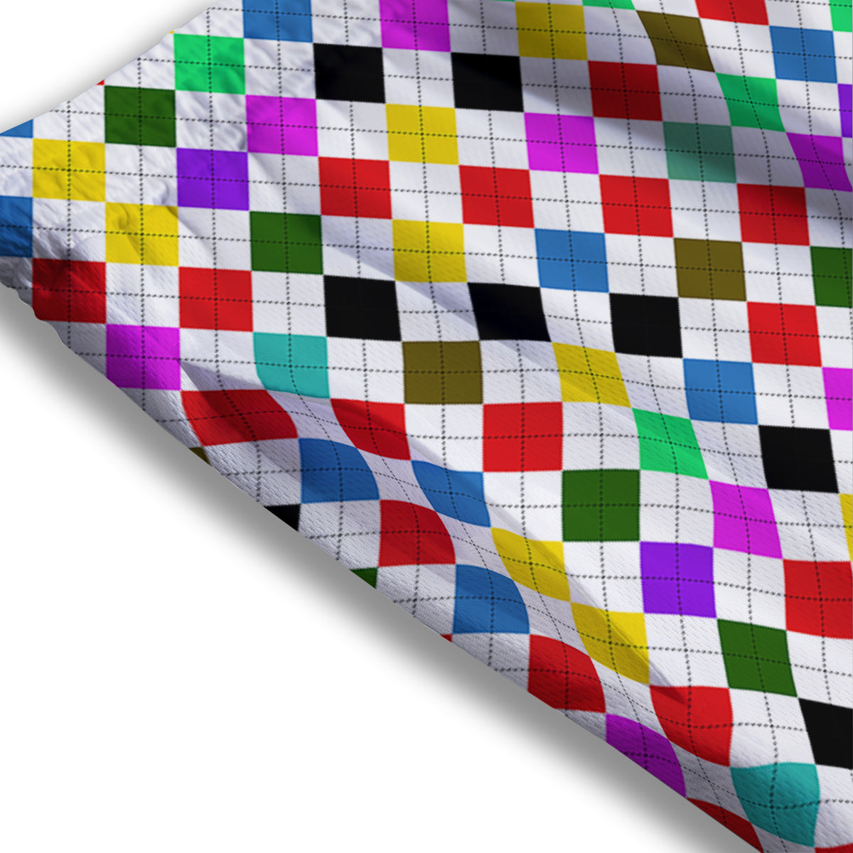 Argyle Colorful Print Pattern Mesh Shorts-grizzshop